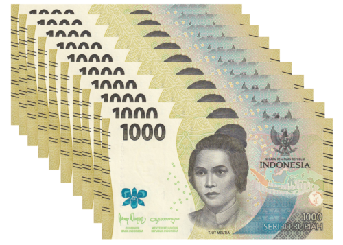 Indonesia 1000 Rupiah 2022 P 162 New design UNC 1/10 Bundle LOT 10 Pcs