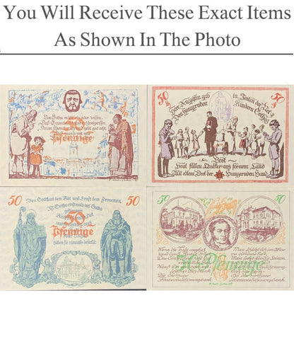 Germany Notgeld GOTHA WATERMARK 50 Pfennig 1921 Set 4 pcs