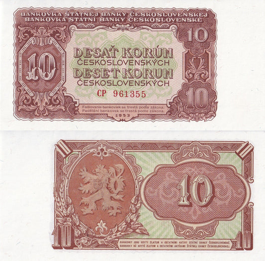 Czechoslovakia 10 Korun 1953 P 83a UNC