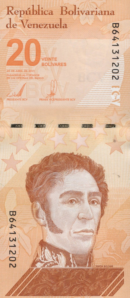 Venezuela 20 Bolivares 2021 P 117 UNC