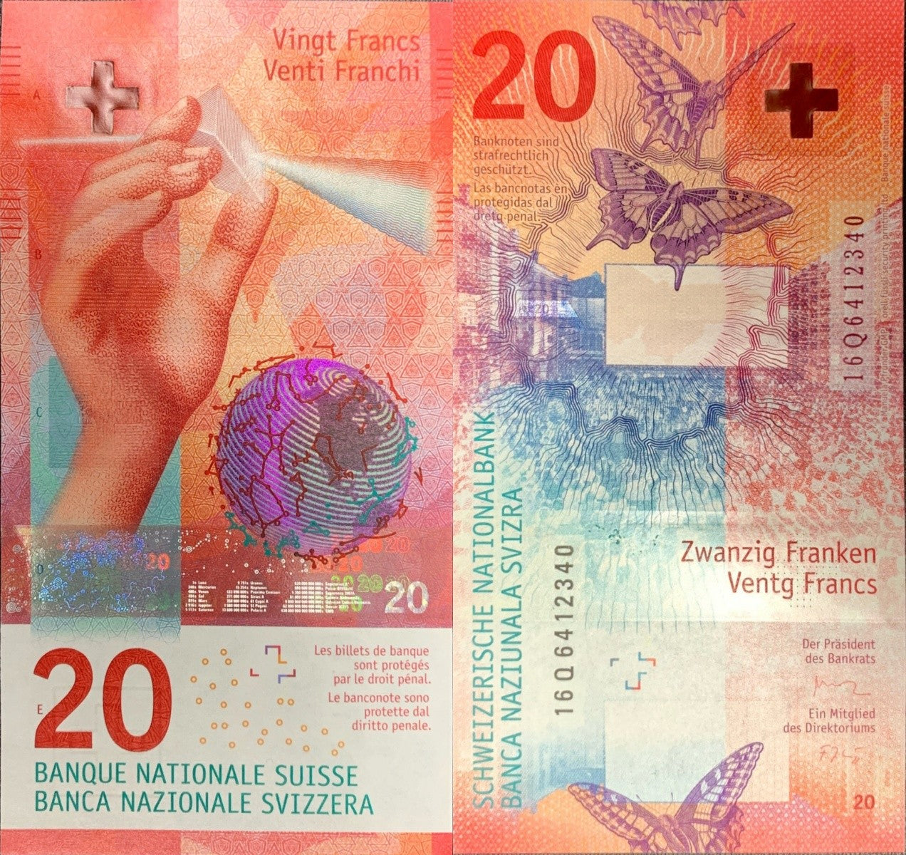 Switzerland 20 Franken 2016 P 76a UNC