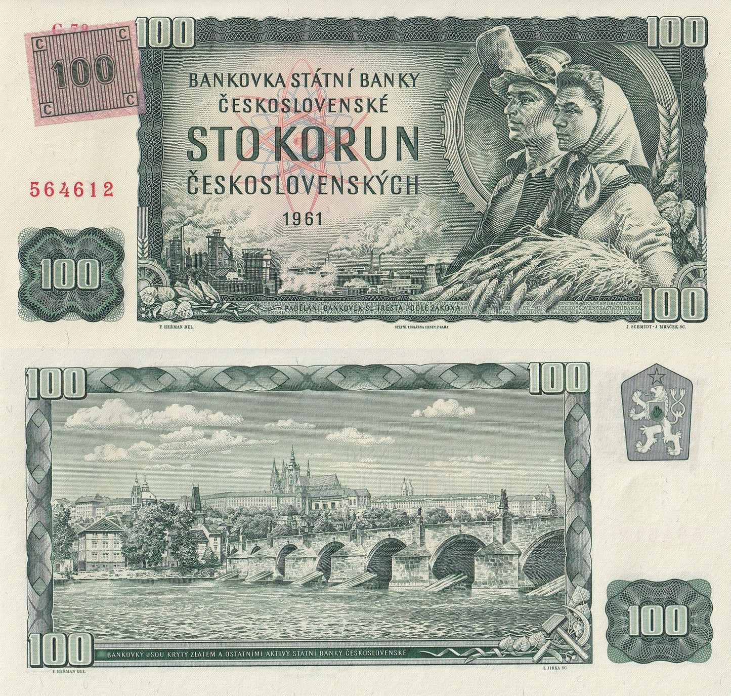 Czechoslovakia 100 Korun 1961 P 1 UNC 