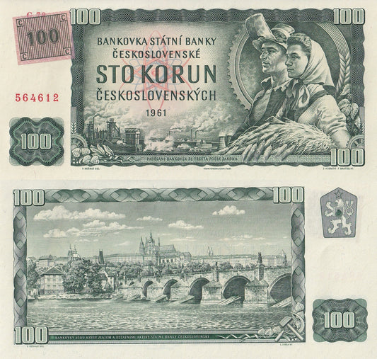 Czechoslovakia 100 Korun 1961 P 1 UNC 