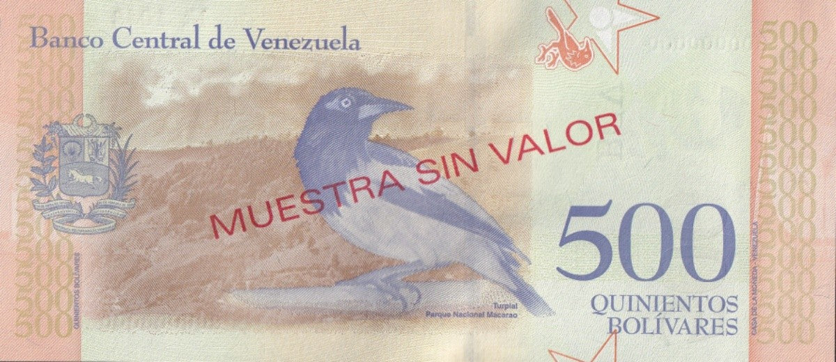 Venezuela 500 Bolivars 2018 P 108 UNC SPECIMEN
