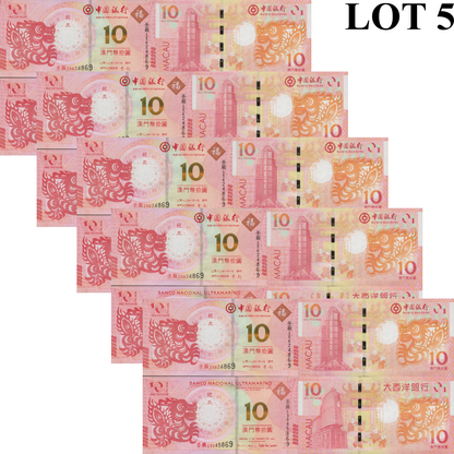 Macau Macao 2012 P 85 115 UNC BOC BNU COMM. Chinese Lunar Dragon Set 2 Lot 5