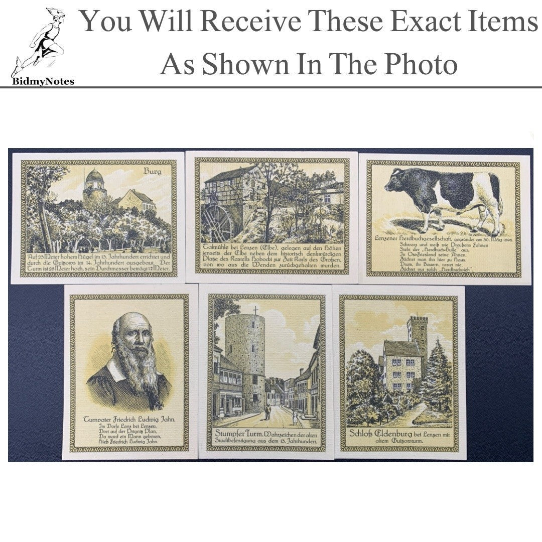 Germany Notgeld LENZEN A.D. ELBE 50 75 Pfennig Set 6 pcs