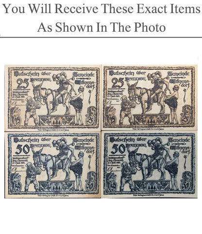 Germany Notgeld WITTGENSDORF 25 50 Pfennig 1921 Full Set 4 pcs