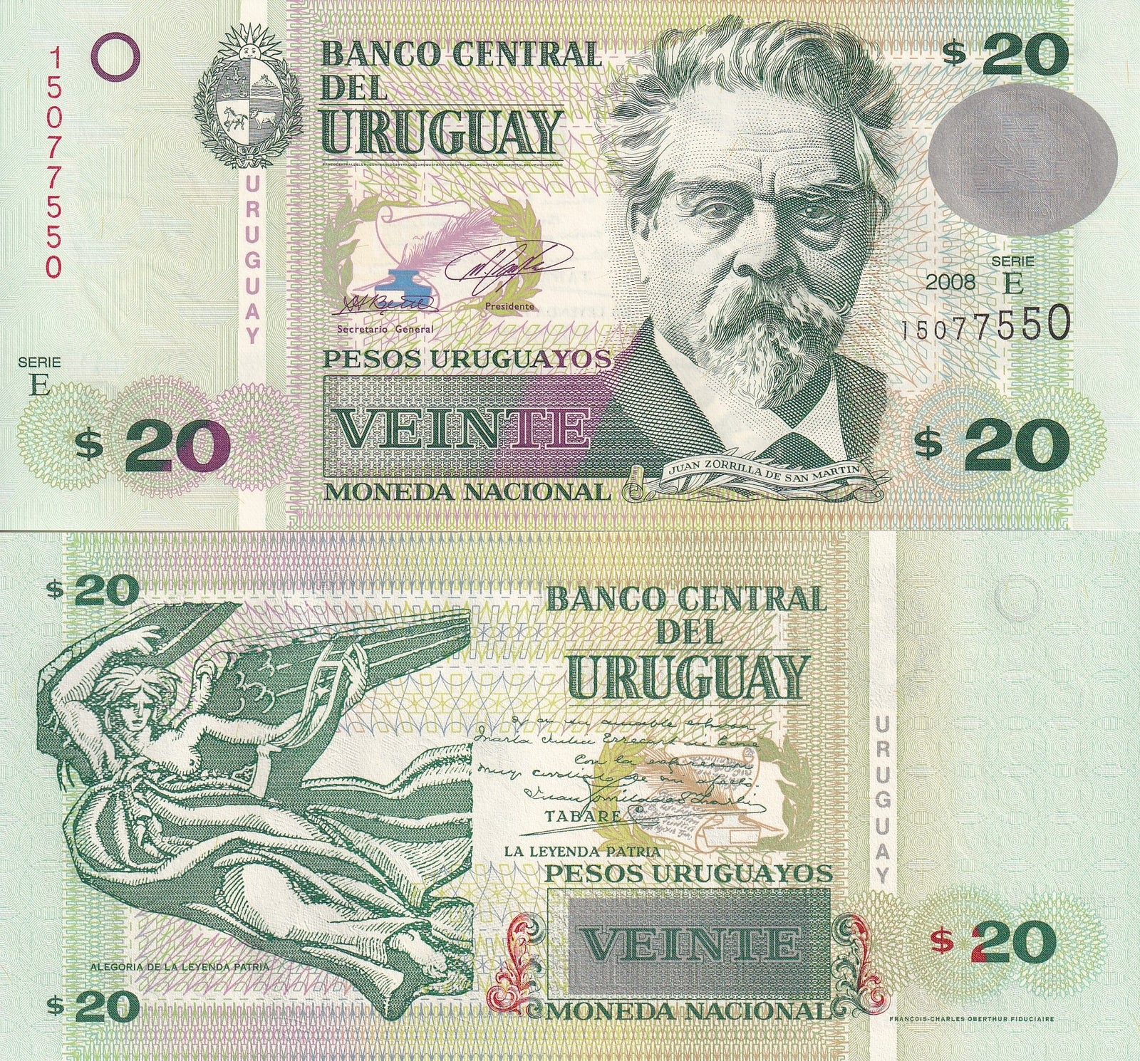 Uruguay 20 Pesos Uruguayos 2008 P 86a UNC