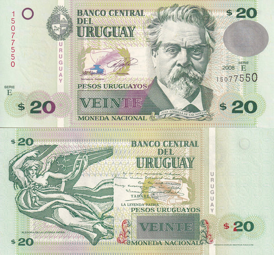 Uruguay 20 Pesos Uruguayos 2008 P 86a UNC