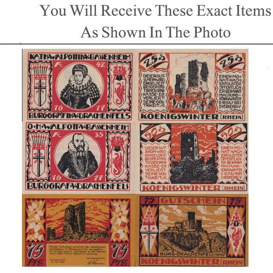 Germany Notgeld KOENIGSWINTER 25 50 75 Pfennig 1921 Set 3 pcs