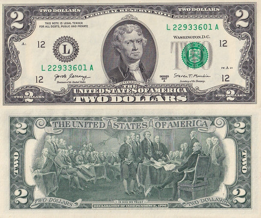 United States Of America USA 2 Dollars 2017A P 545 ''L'' SAN FRANCISO UNC