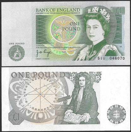 Great Britain 1 Pound ND 1978-1984 P 377 Random Sign UNC