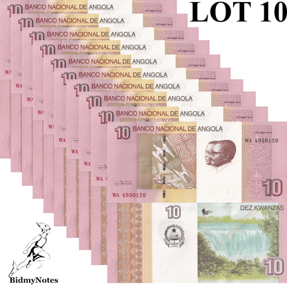 Angola 10 Kwanzas 2012 P 151B UNC 1/10 Bundle LOT 10 pcs