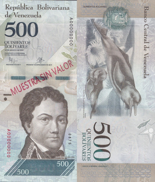 Venezuela 500 Bolivars 2016 P 94 UNC SPECIMEN