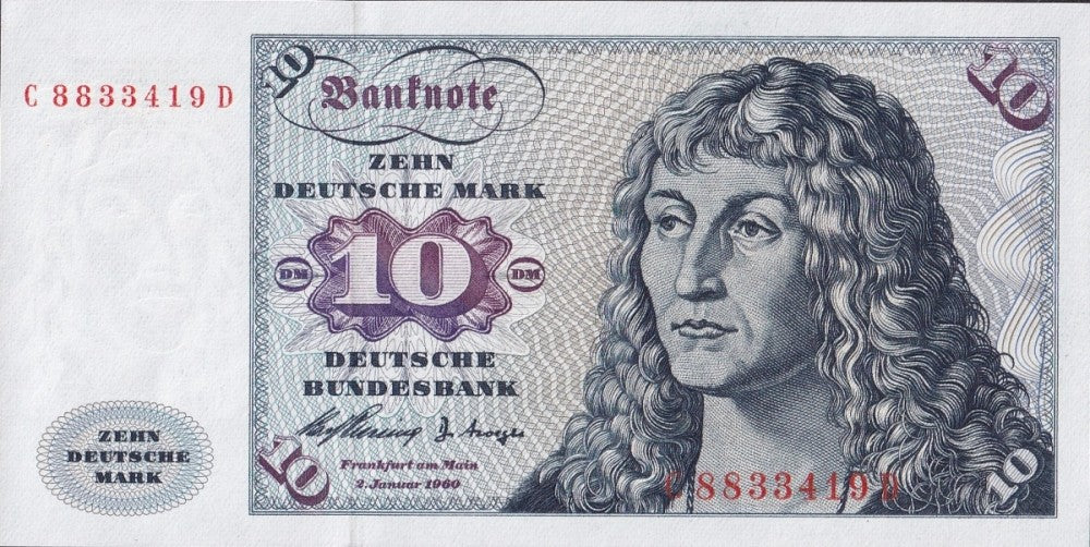 Germany 10 Deutsche Mark 1960 P 19 UNC