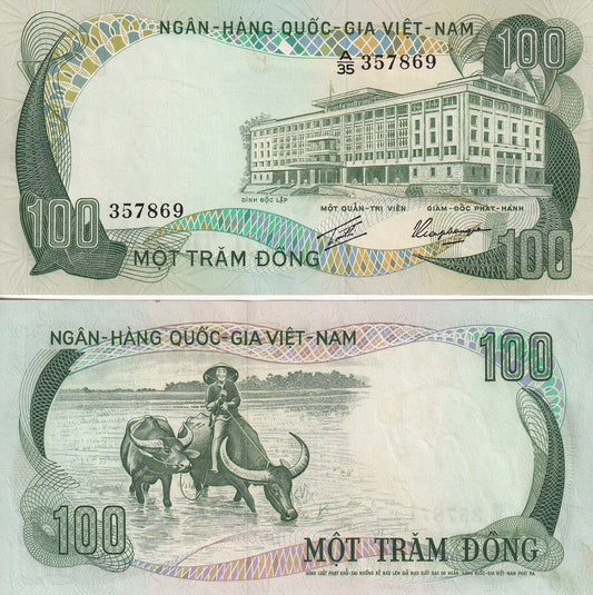 Viet Nam Vietnam South 100 Dong ND 1972 P 31 UNC Buffalo