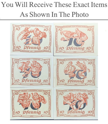 Germany Notgeld ARNSTADT 10 Pfennig 1921 Full Set 6 pcs