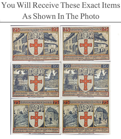 Germany Notgeld EISENACH 25 50 75 Pfennig 1921 Full Set 6 pcs