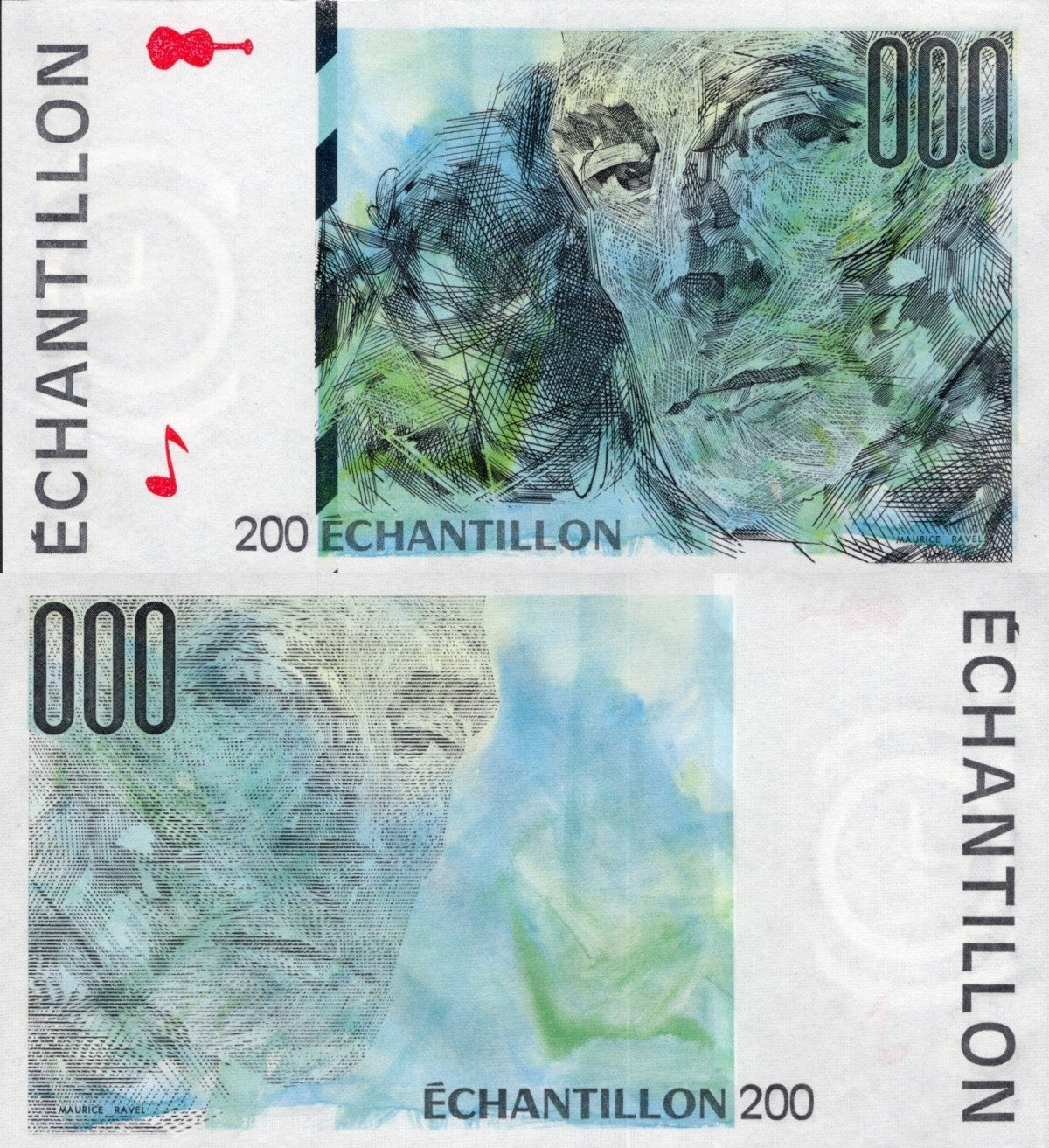 France Test Note 200 Echanillon Ravel UNC