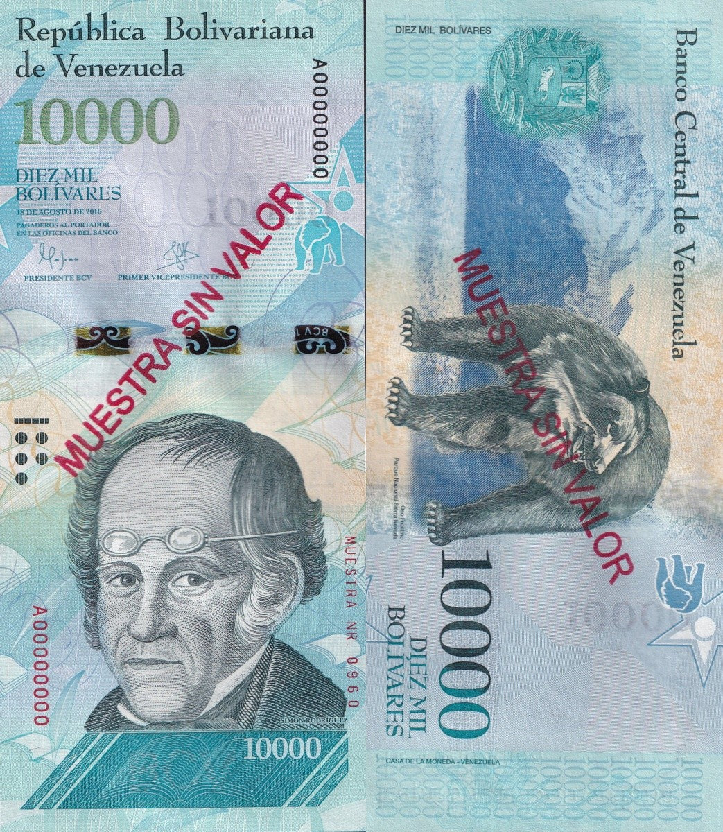 Venezuela 10000 Bolivars 2016 P 98 UNC SPECIMEN