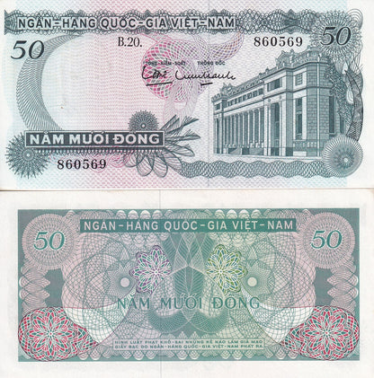 Viet Nam Vietnam South 50 Dong ND 1969 P 25 UNC MINOR FOXING