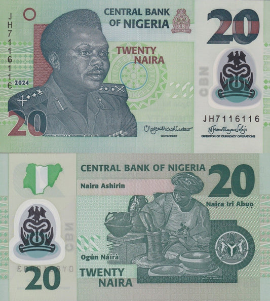 Nigeria 20 Naira P 34 Polymer Random Year UNC