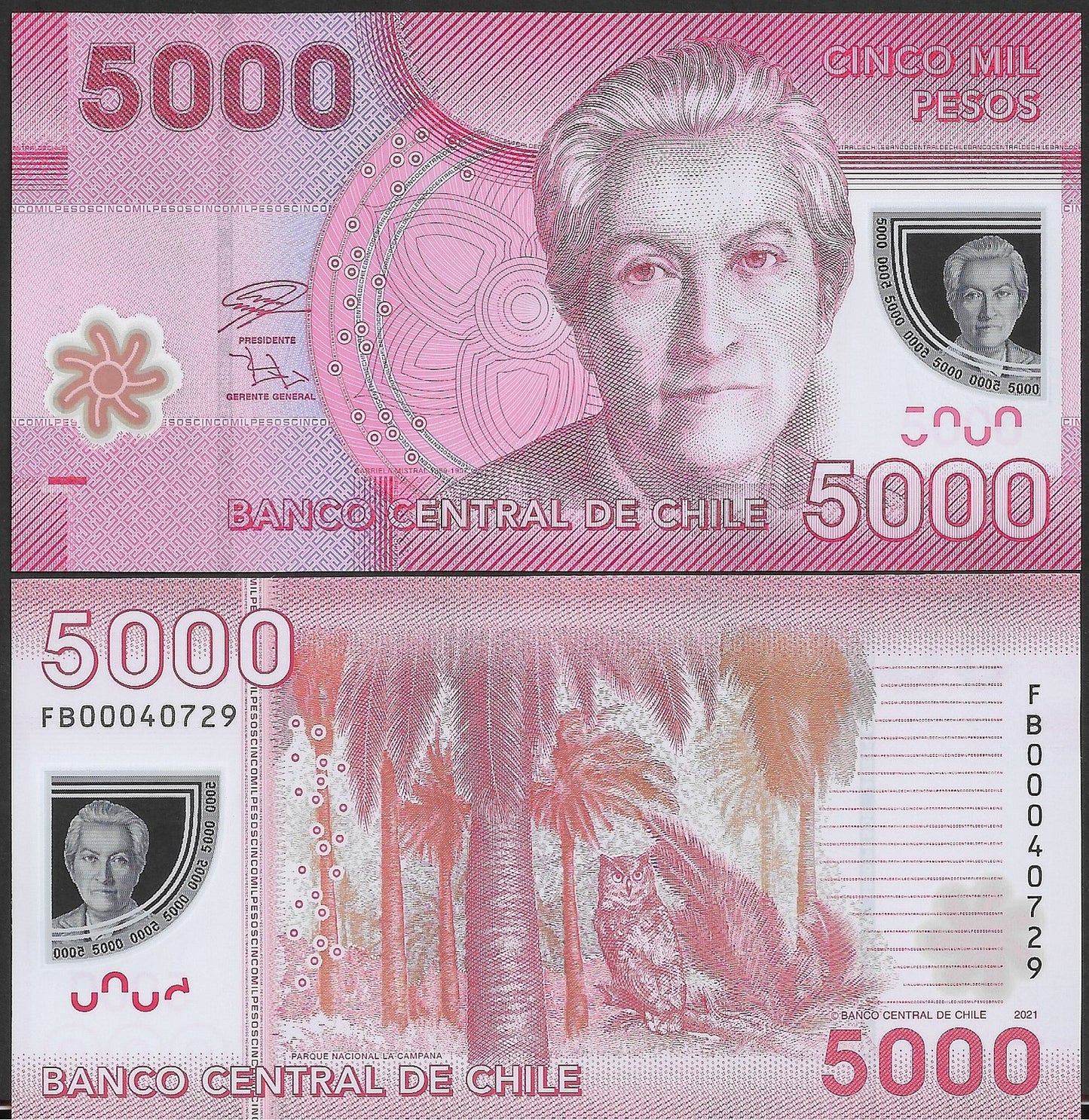 Chile 5000 Pesos 2021 P 163 UNC New Series