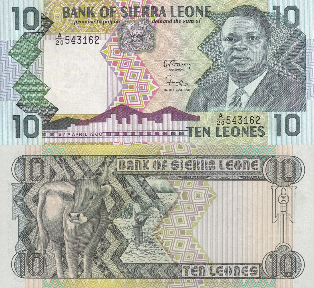 Sierra Leone 10 Leones 1988 P 15 UNC