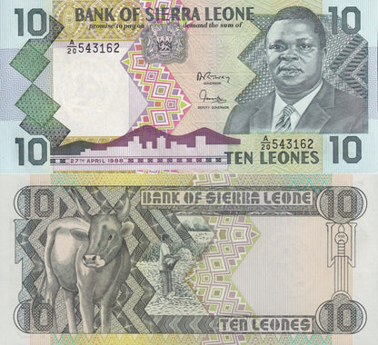 Sierra Leone 10 Leones 1988 P 15 UNC