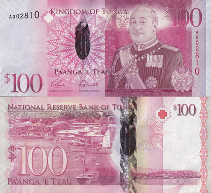 Tonga 100 Pa'anga ND 2008 P 43 UNC Commemorative LOW SERIAL NO. 00XXXX
