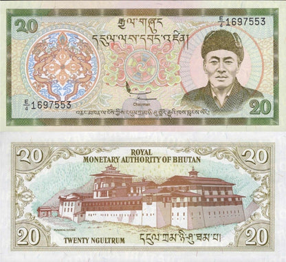 Bhutan 20 Ngultrun ND 2000 P 23 UNC