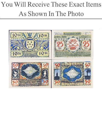 Germany Notgeld VOLKSTEDT 10 25 50 Pfennig 1921 Full Set 4 pcs