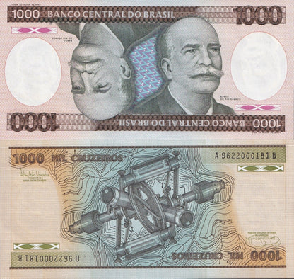 Brazil 1000 Cruzeiros ND 1981-1986 P 201 UNC