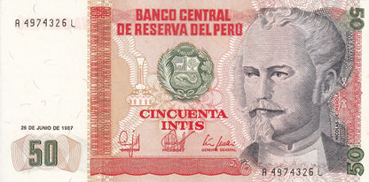 Peru 50 Intis 1987 P 131b UNC 