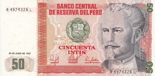 Peru 50 Intis 1987 P 131b UNC 