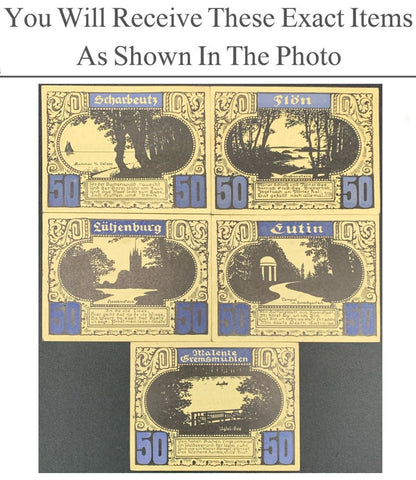 Germany Notgeld HOLSTEINISCHE SCHWEIZ 50 Pfennig 1921 Set 5 pcs