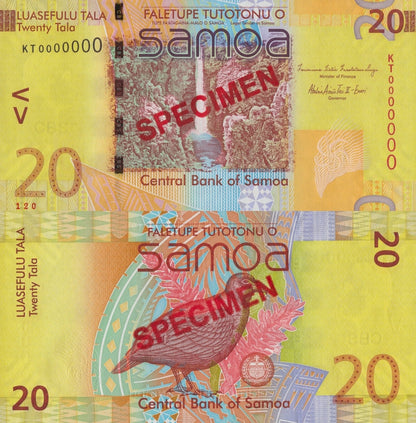 Samoa 20 Tala ND 2014 P 40b UNC SPECIMEN