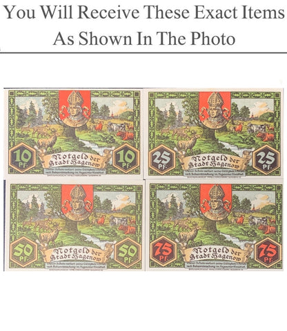 Germany Notgeld HAGENOW 10 25 50 75 Pfennig 1921 Full Set 4 pcs