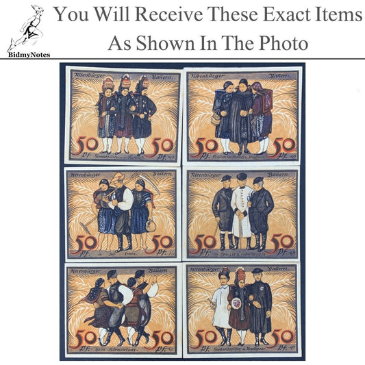 Germany Notgeld ALTENBURG 50 Pfennig 1921 Set 6 pcs