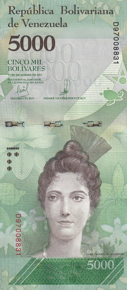 Venezuela 5000 Bolivares 2017 P 97c UNC