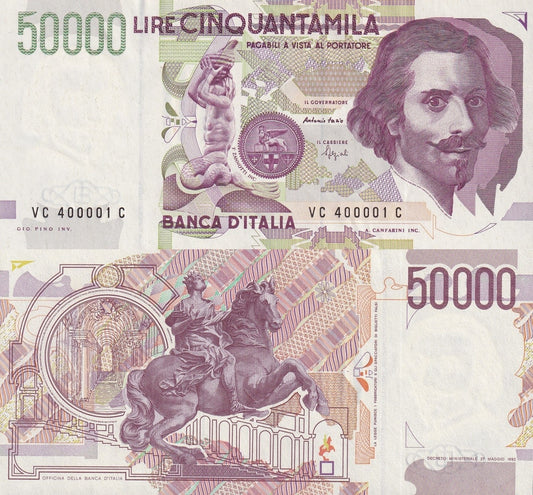 Italy 50000 Lire 1992 P 116 UNC