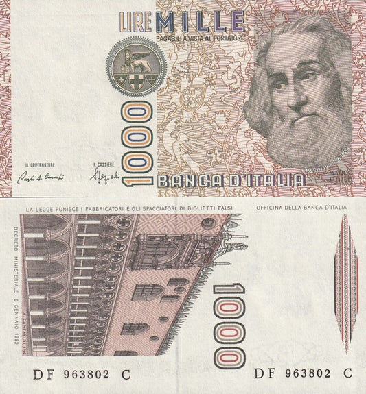 Italy 1000 Lire 1982 P 109 UNC