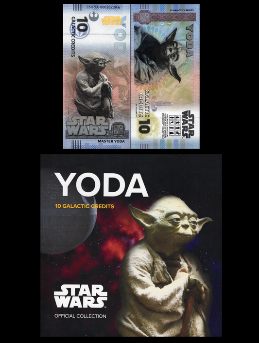 Disney Official Star Wars 10 Galactic Credits 2025 Yoda UNC With Folder