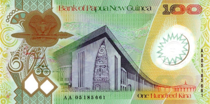 Papua New Guinea 100 Kina 2005 P 33 Polymer UNC AA Frist Prefix