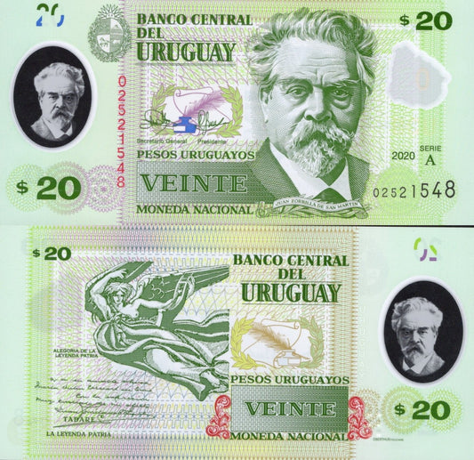 Uruguay 20 Pesos Uruguay 2020 P 101 Polymer UNC