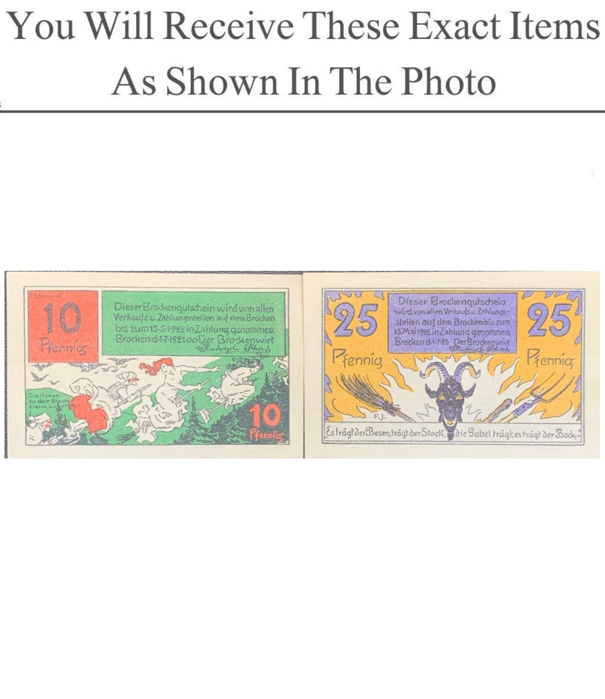 Germany Notgeld SCHIERKE 10 25 Pfenning 1921 Set 2 pcs