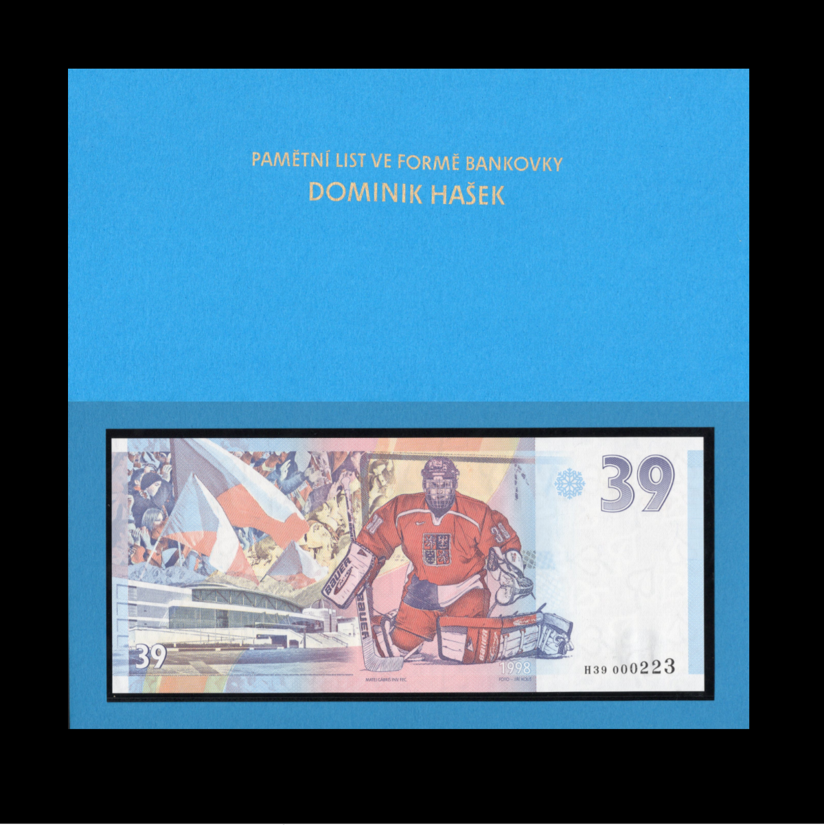 Czech Republic 39 Dominlk Hasek Tourndment In 1988 UNC COMM. LOW S/N With Folder