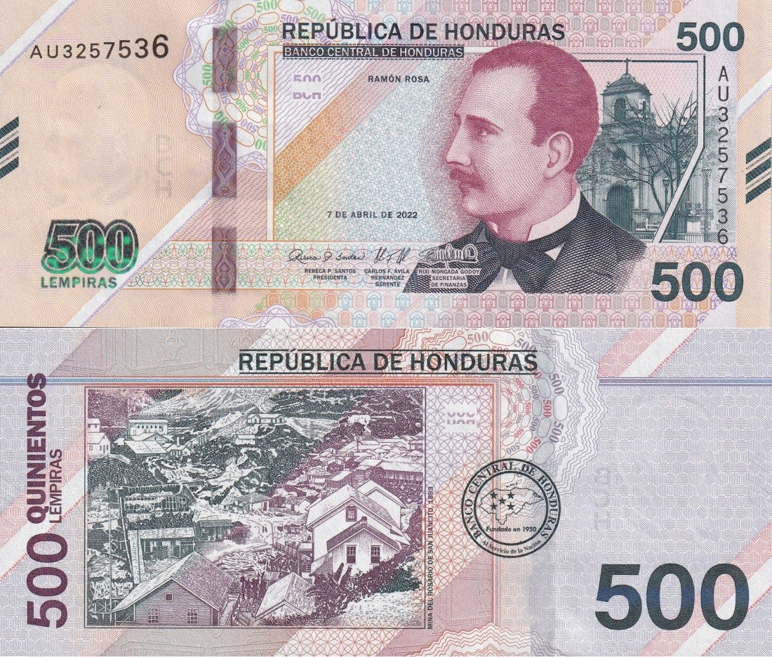 Honduras 500 Lempiras 2022 P 113 UNC