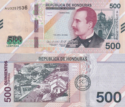 Honduras 500 Lempiras 2022 P 113 UNC