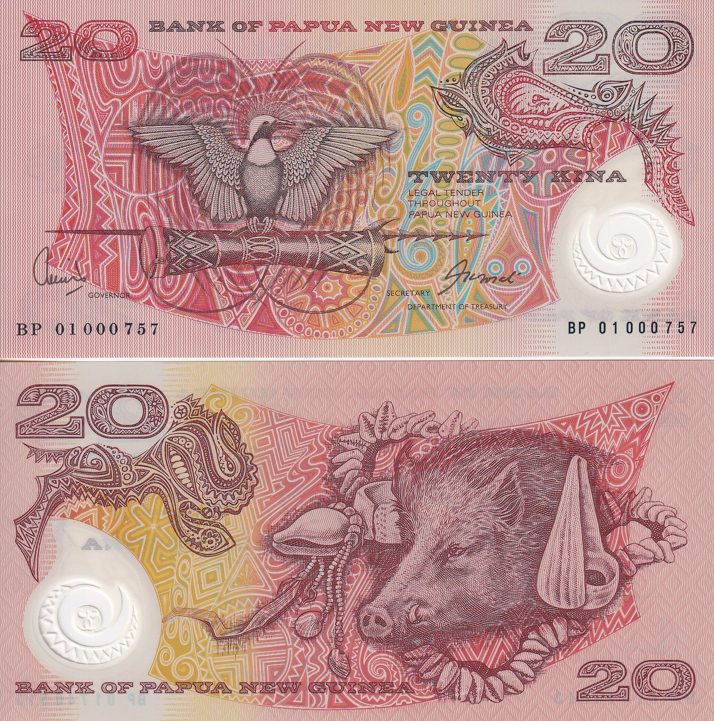 Papua New Guinea 20 Kina ND 2006 P 26A Polymer UNC
